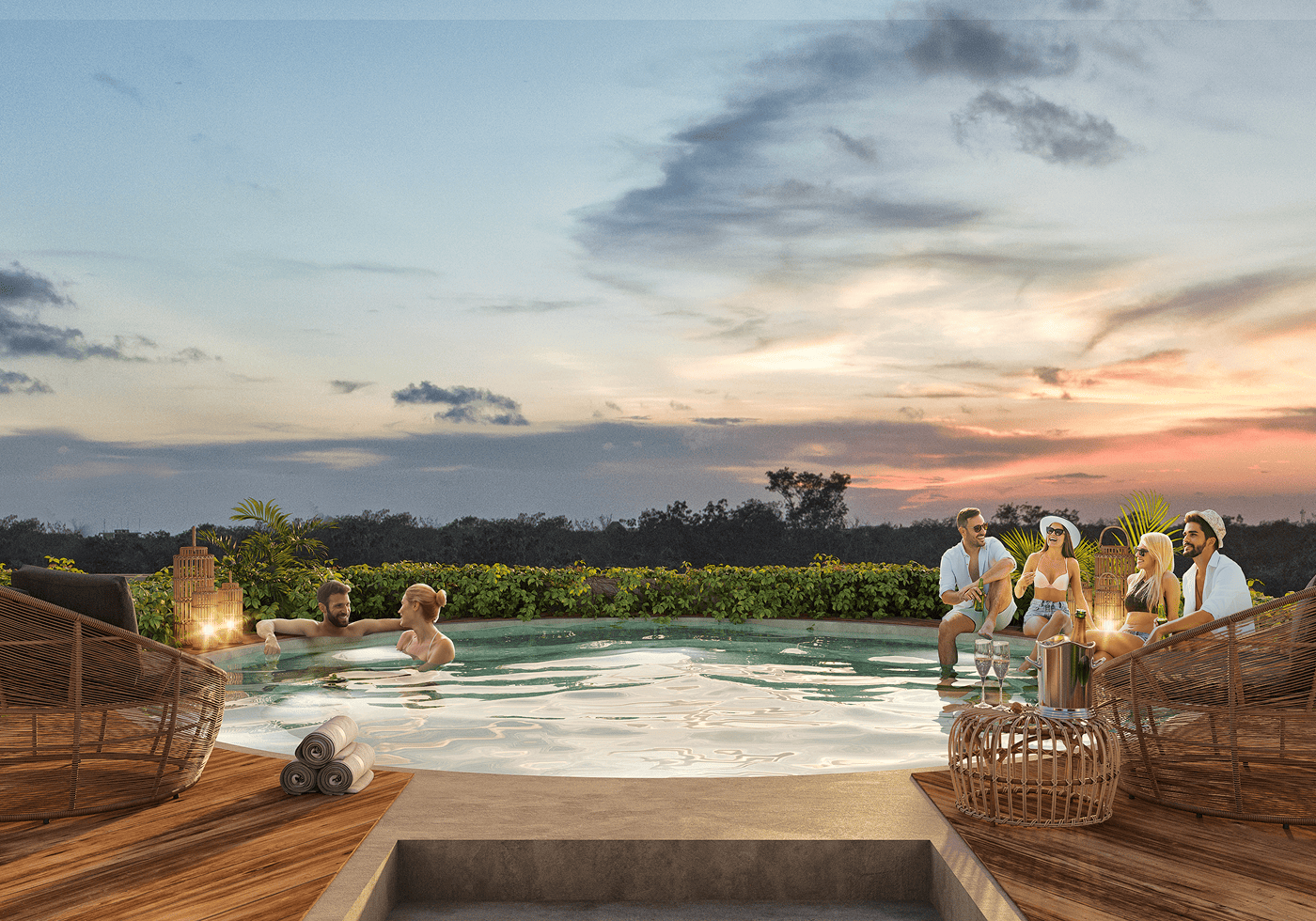 Relax rooftop with jacuzzi